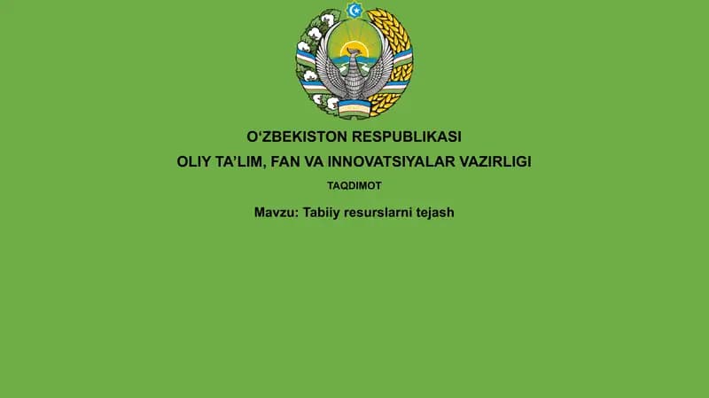 Tabiiy resurslarni tejash