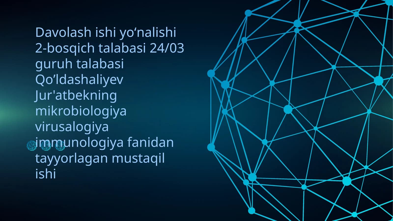Mikrobiologiya va immunologiya fanidan tayyorlagan mustaqil ish