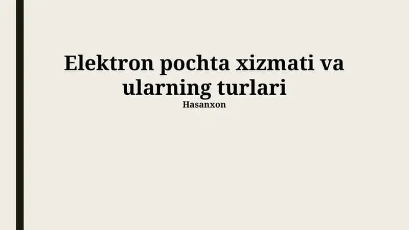 Elektron pochta xizmati