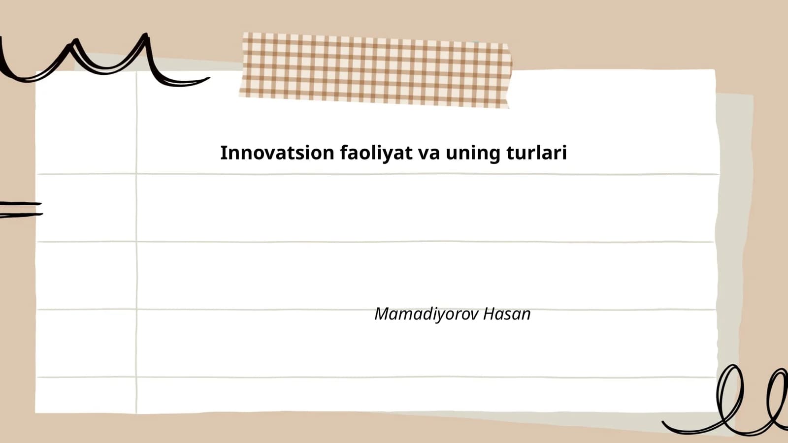 Innovatsion faoliyat va uning turlari