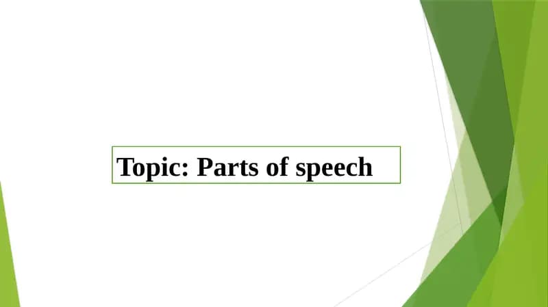 Parts of speech