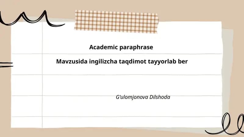 Academic paraphrase