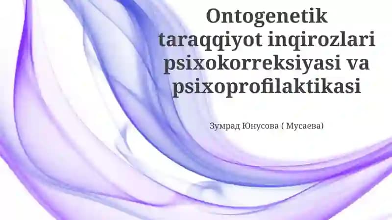 Ontogenetik Rivojlanish Inqirozlariga Umumiy Nazar