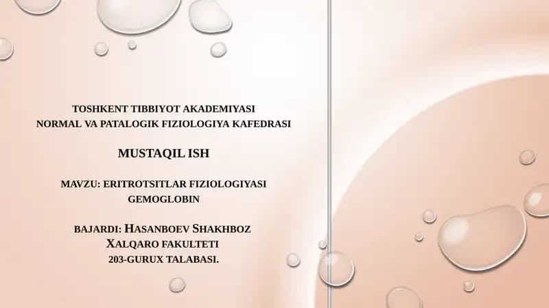 Eritrotsitlar Fiziologiyasi