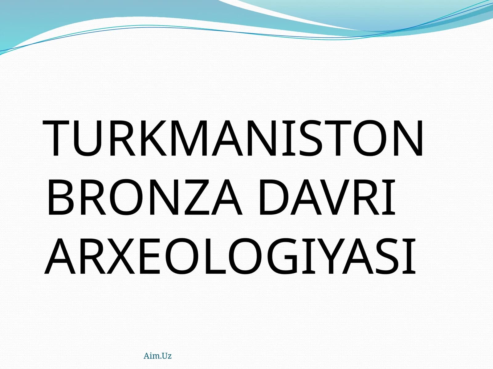 TURKMANISTON BRONZA DAVRI ARXEOLOGIYASI