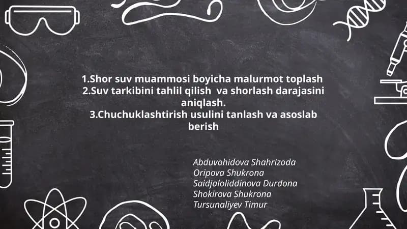 Shor suv muammosi boyicha malurmot toplash