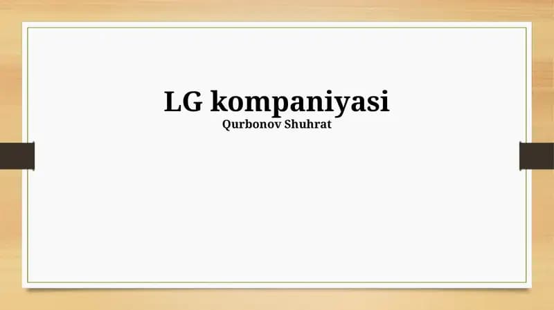 LG Kompaniyasi Tarixi