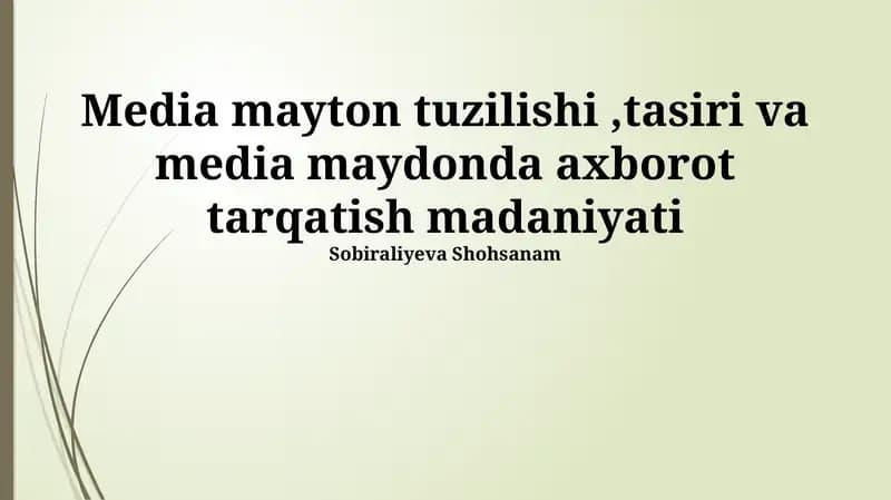 Ommaviy axborot vositalari tuzilishi