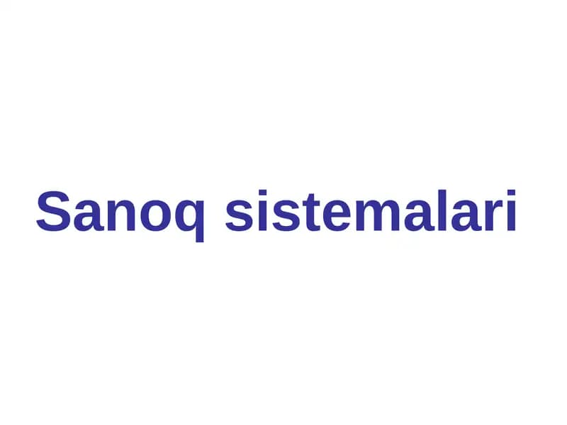 Sanoq sistemalari