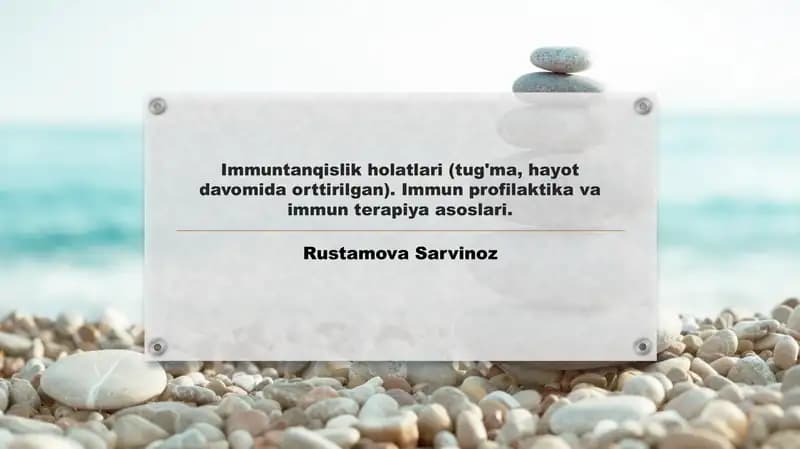 Immuntanqislik holatlari