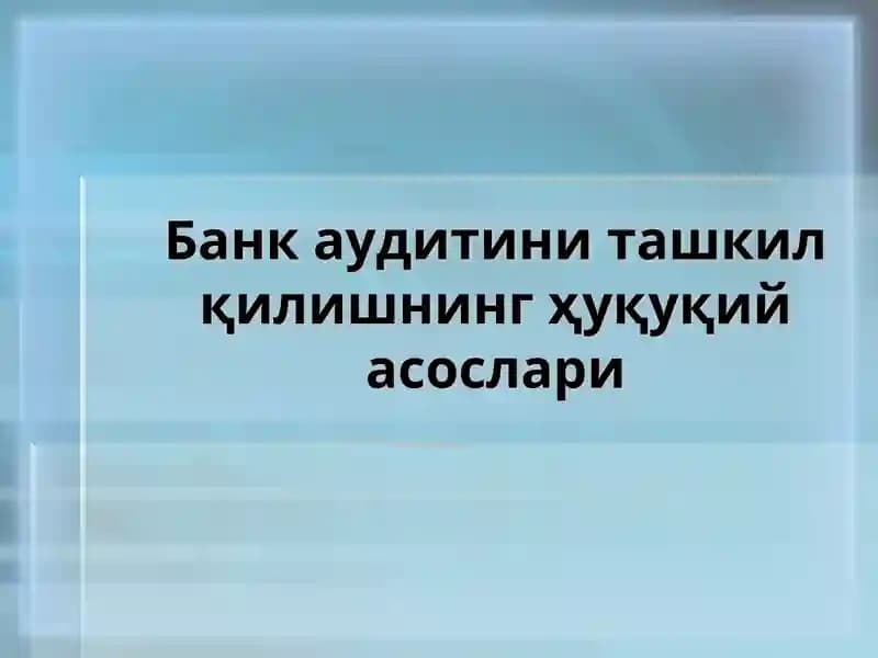 Аудиторлик фаолияти тўрисида қонун