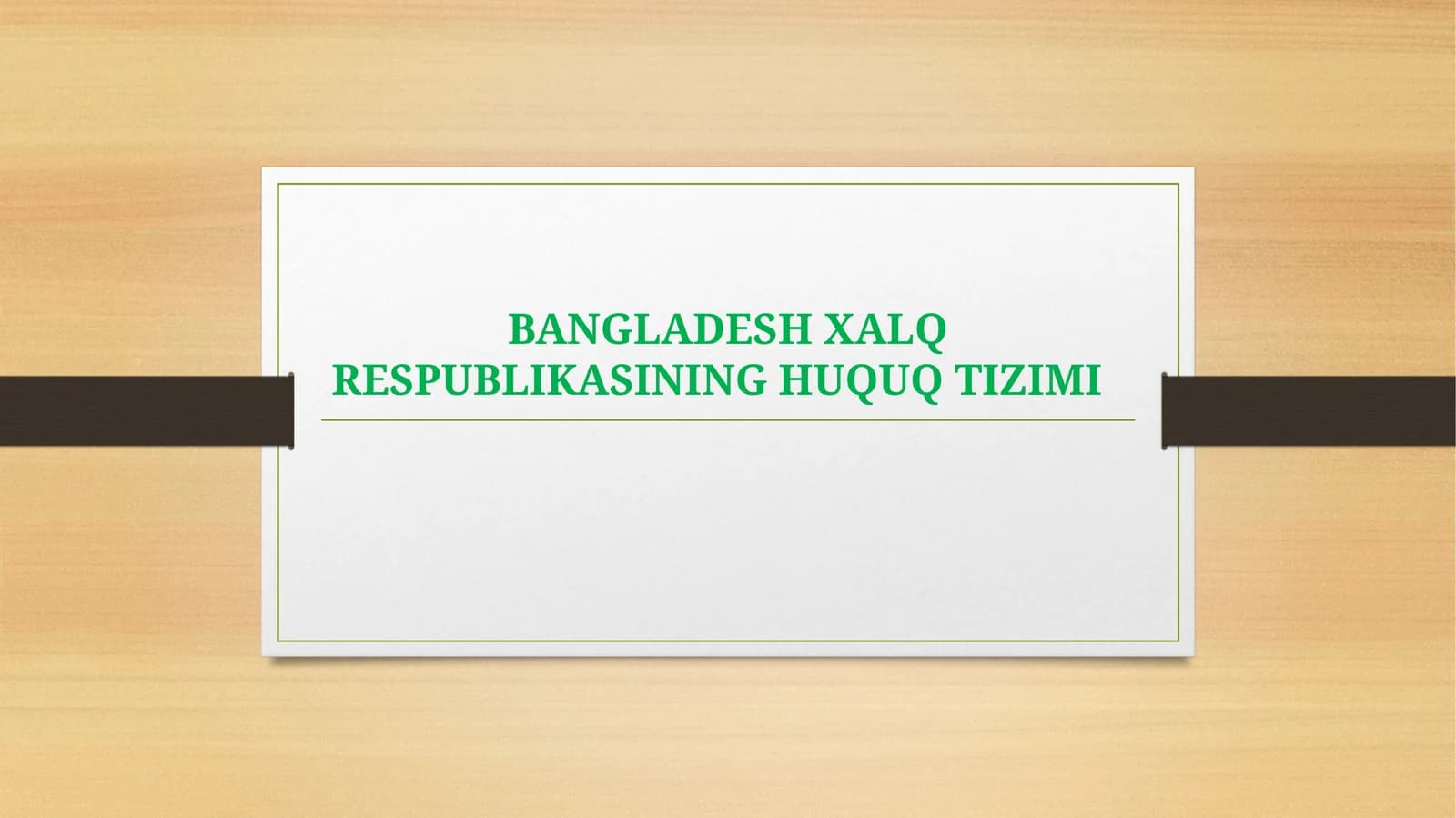 BANGLADESH XALQ RESPUBLIKASINING HUQUQ TIZIMI KONSTITUTSIYASI