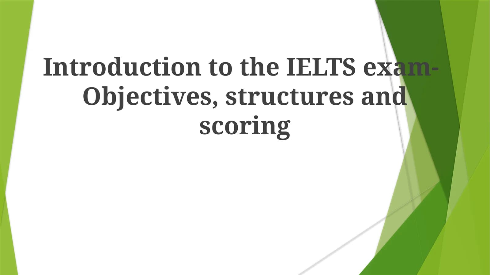 Introduction to the IELTS exam