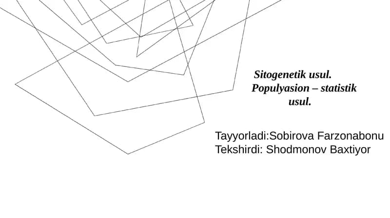 Odam genetikasini o'rganish usullari