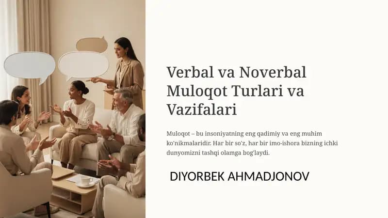 Verbal va Noverbal Muloqot Turlari va Vazifalari