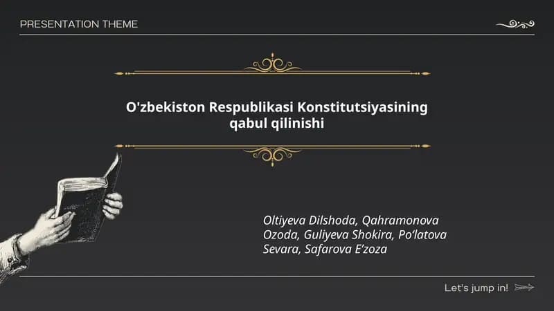 O'zbekiston Respublikasi Konstitutsiyasining qabul qilinishi