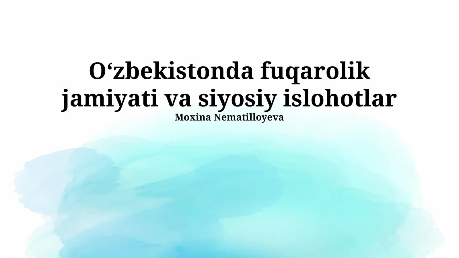 Oʻzbekistonda fuqarolik jamiyati va siyosiy islohotlar