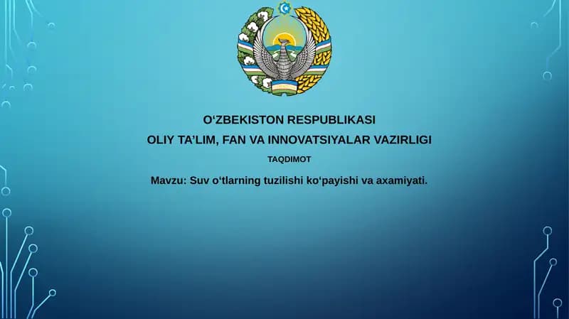 Suvoʻtlarning tuzilishi koʻpayishi vaaxamiyati