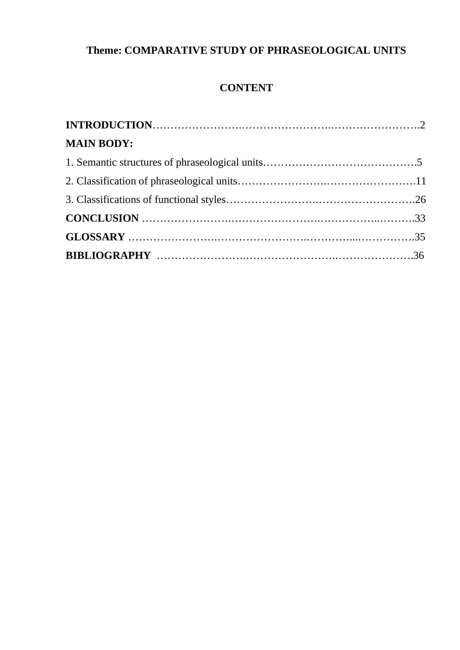 Comparative study of phraseological units