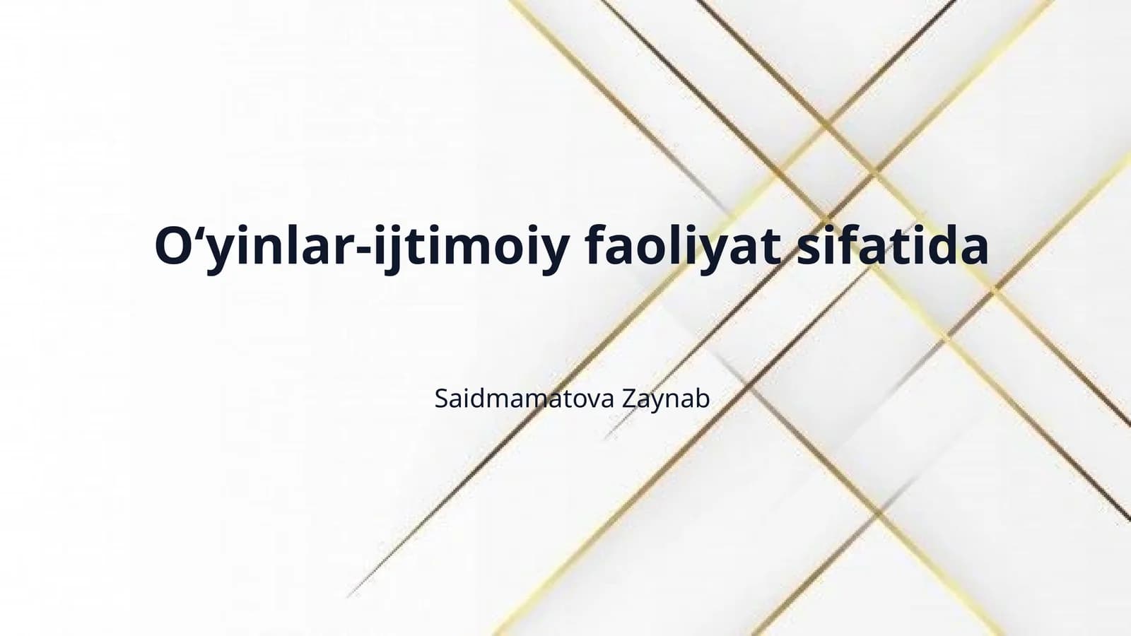 Oʻyinlar-ijtimoiy faoliyat sifatida
