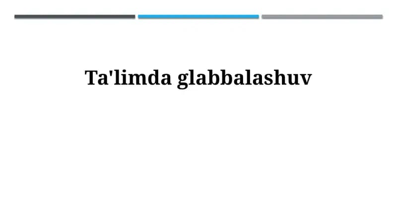 Ta'limda glabbalashuv
