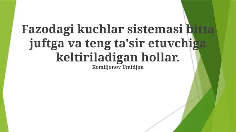 Teng Taʼsir Etgichning Aniqlanishi va Qurilish