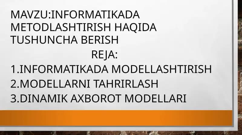 Informatikada metodlashtirish