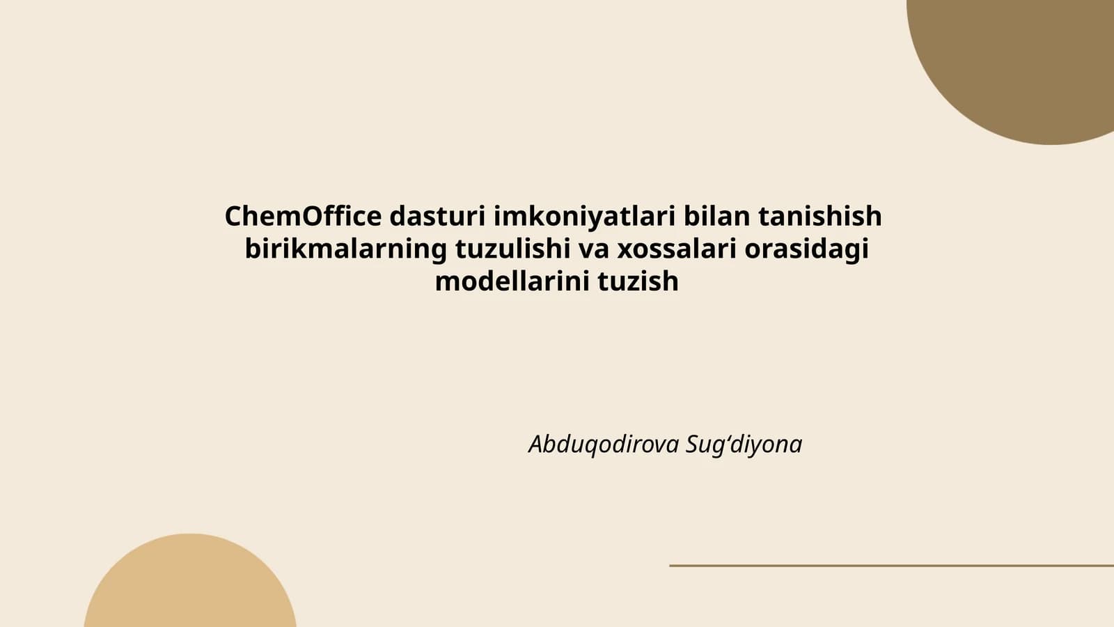 ChemOffice dasturi imkoniyatlari