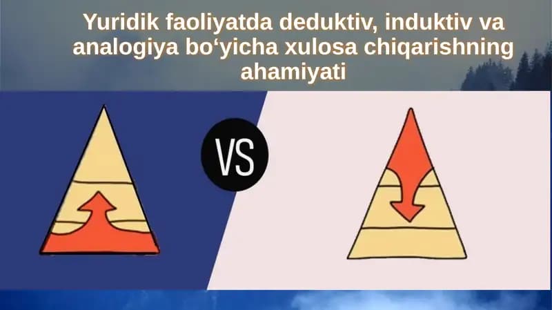 Huquqiy faoliyat - Deduktiv, Induktiv va Analogiya bo'yicha Xulosachiqarishning ahamiyati