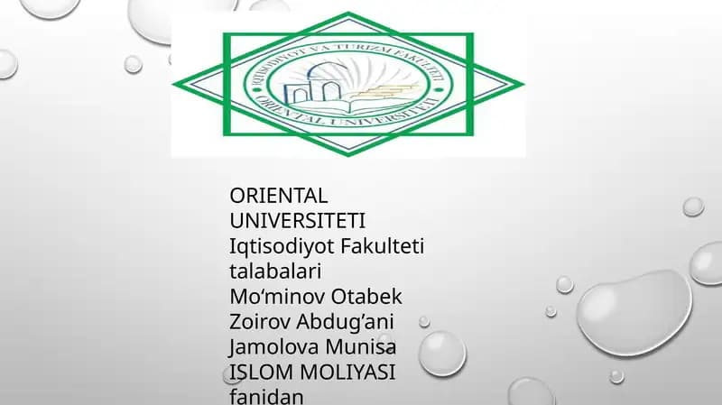 Islom Hamkorlik tashkilotida a‘zo mamlakatlarda soliq munosabatlari va amaliyoti