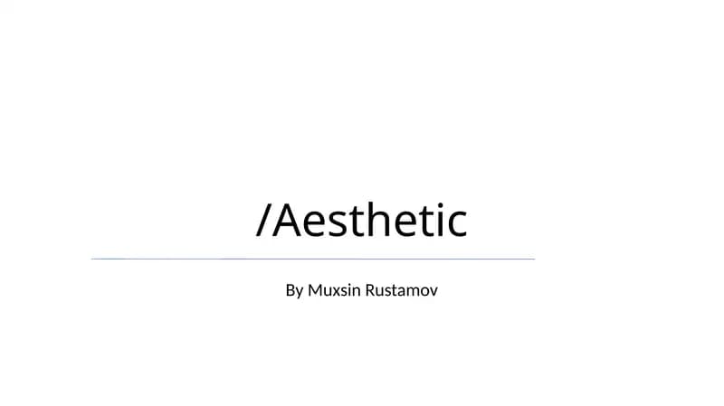 Estetik asoslar