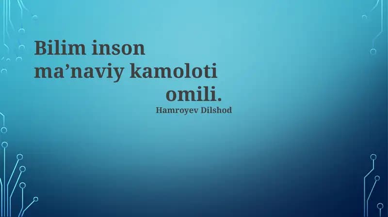 Ilmiy Bilimlar va Ma'naviy Rivojlanish