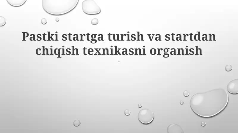 Startdan chiqish texnikasi
