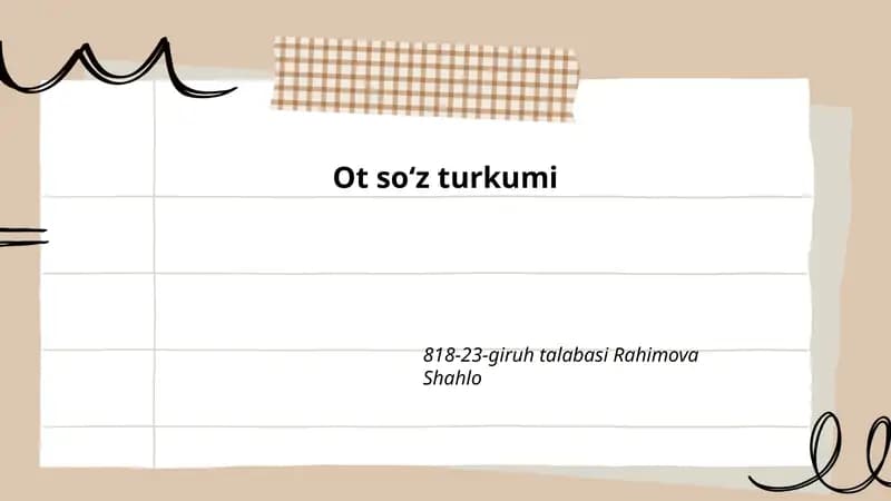 Ot soʻz turkumi