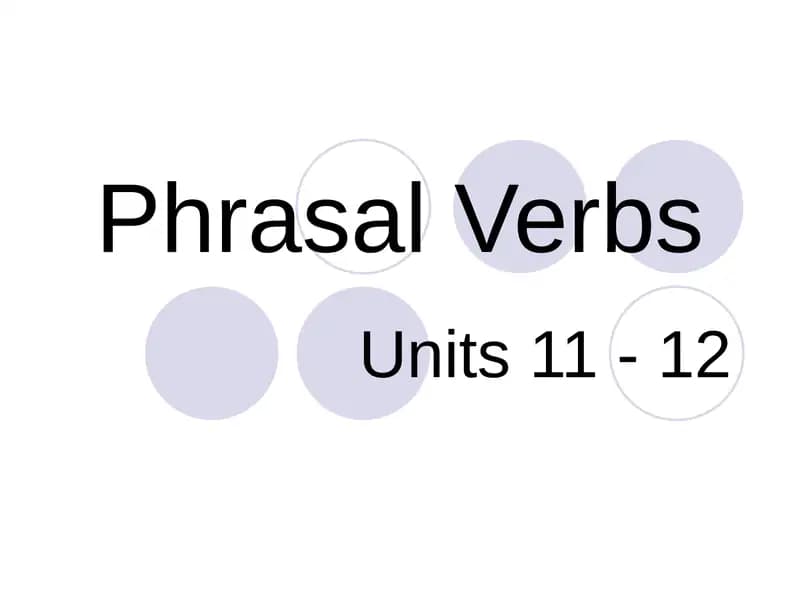 Phrasal verbs
