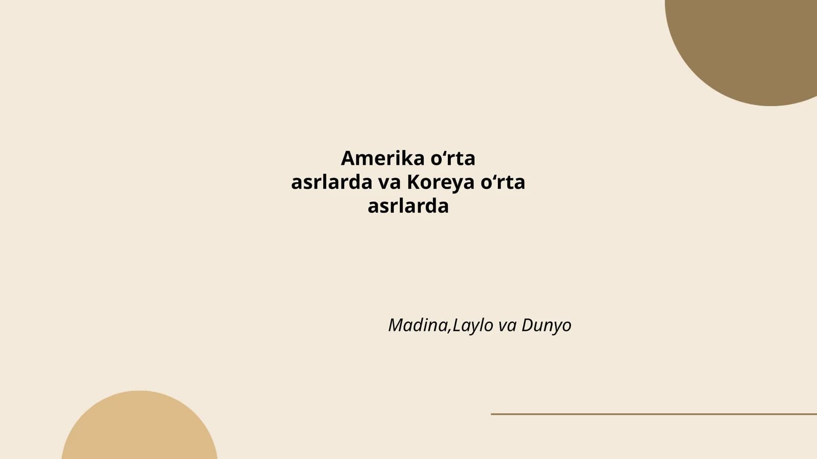 Amerika o'rtasrlarda madaniy hayot