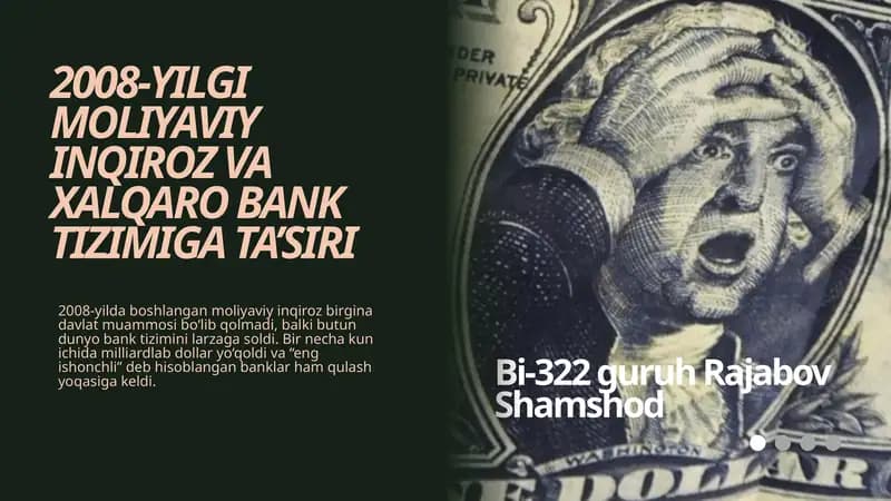 2008-YILGI MOLIYAVIY INQIROZ VA XALQARO BANK TIZIMIGA TA’SIRI