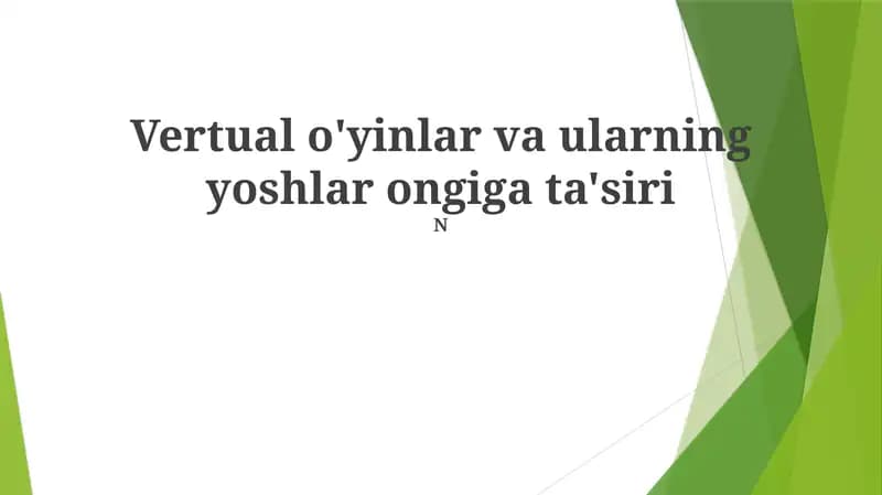 Kognitiv Ko'nikmalar va Virtual O'yinlar