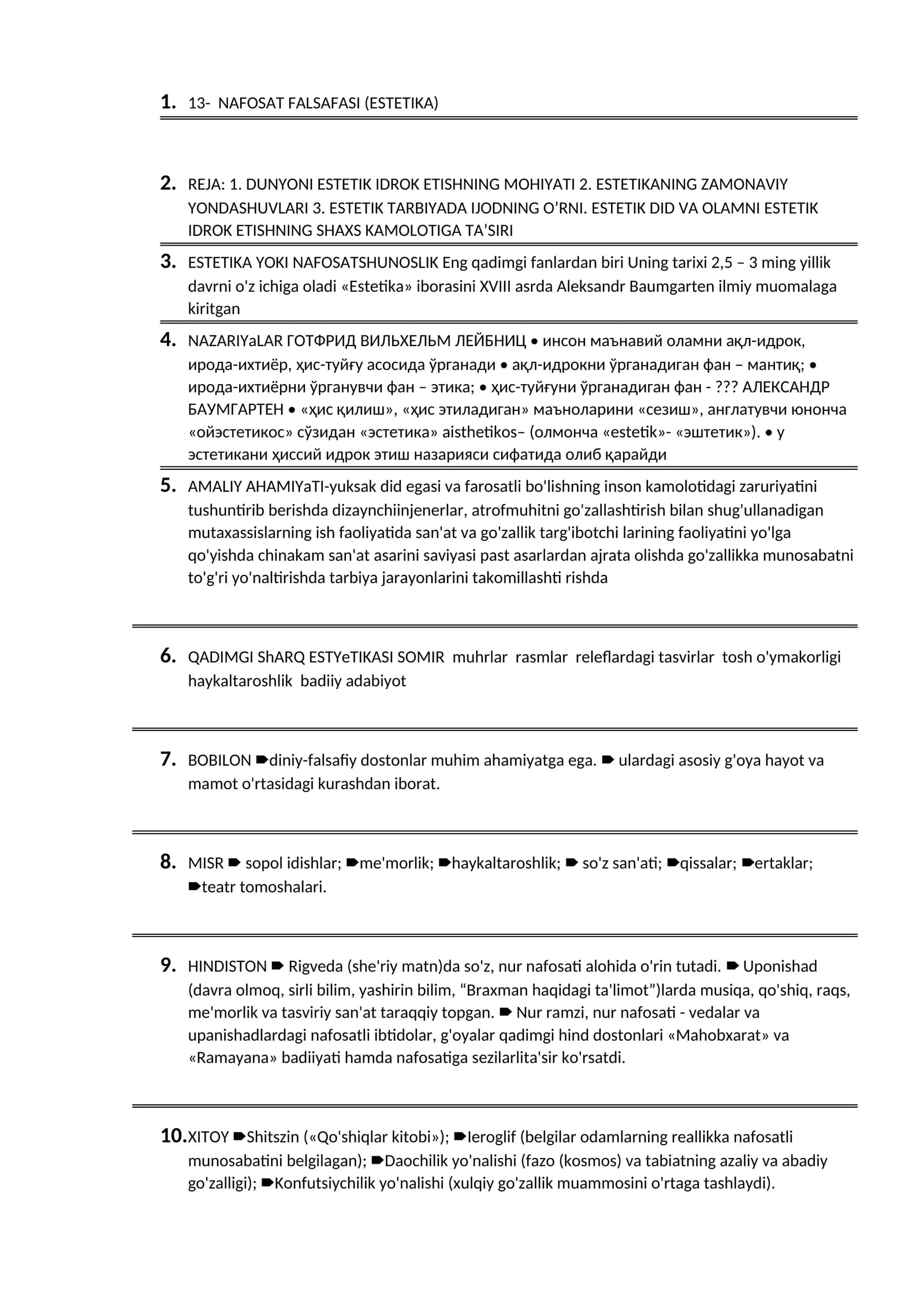 NAFOSAT FALSAFASI (ESTETIKA)