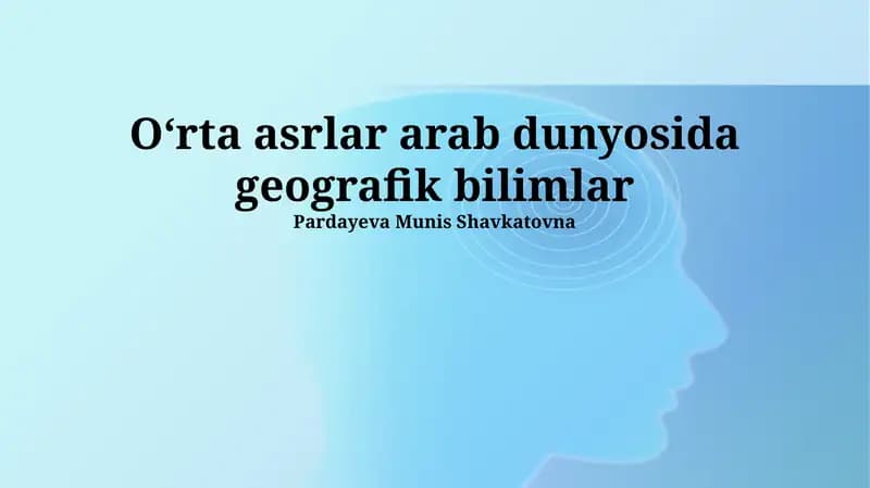 Oʻrta asrlar arab dunyosida geografik bilimlar