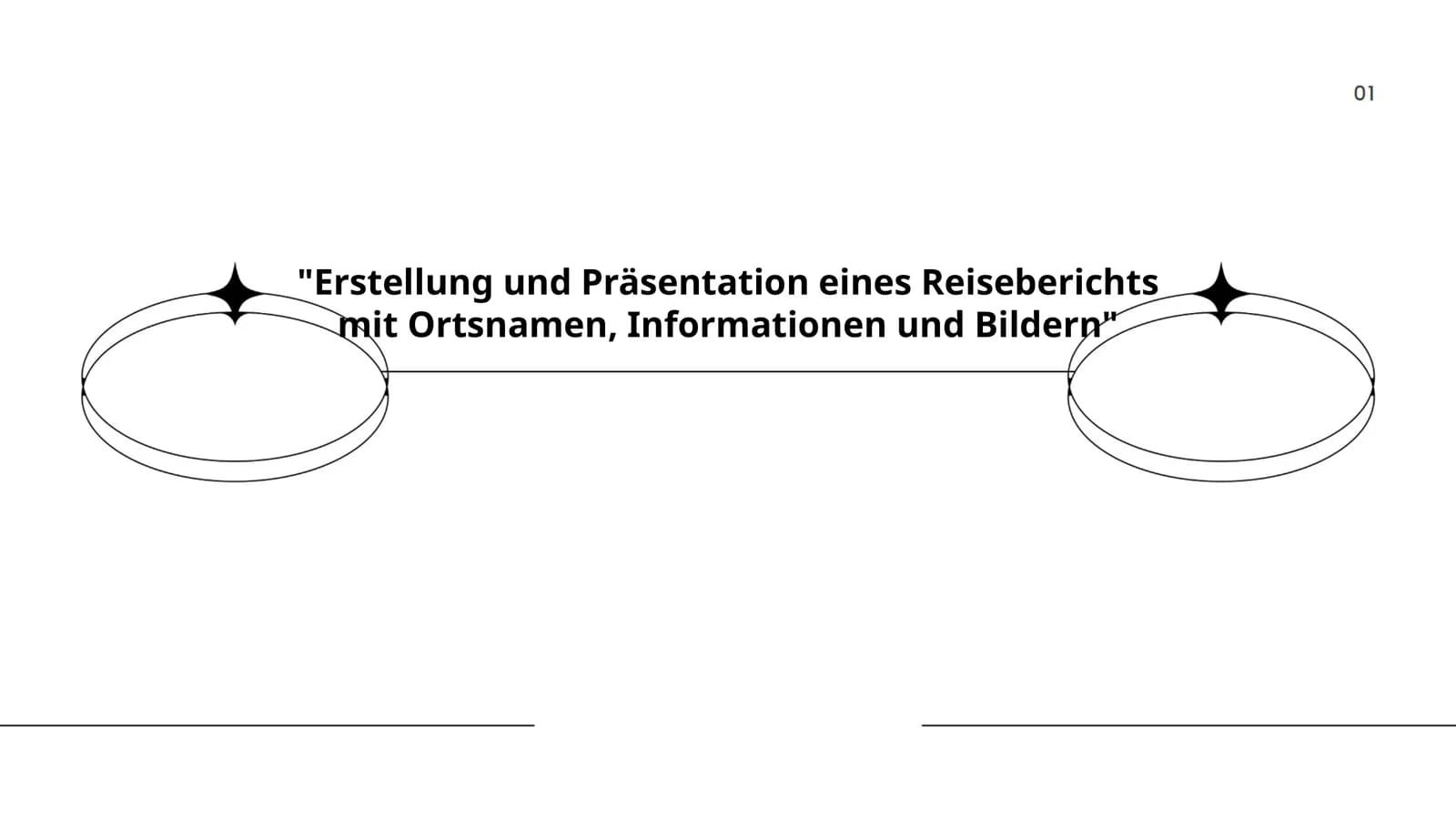 Erstellung und Präsentation eines Reiseberichts mit Ortsnamen, Informationen und Bildern
