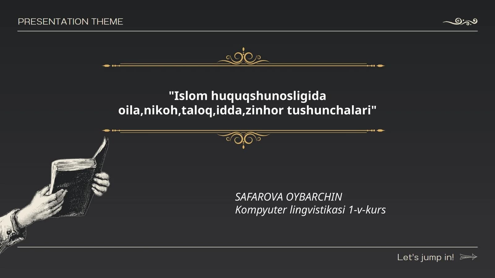 Islom huquqshunosligida oila,nikoh,taloq,idda,zinhor tushunchalari