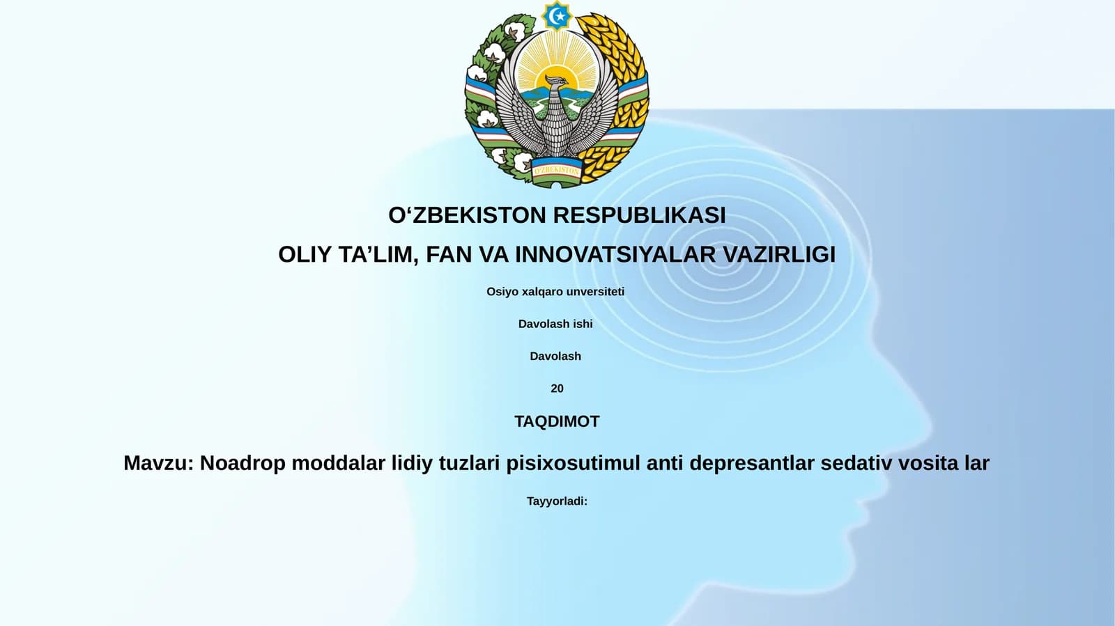 Noadropmoddalarlidiytuzlaripisixosutimulantidepresantlarsedativvositalar