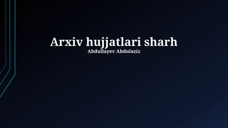Arxiv hujjatlari sharh