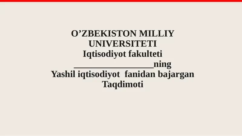 Barqaror rivojlanish va yashil iqtisodiyot o'zaro bog'liqligi