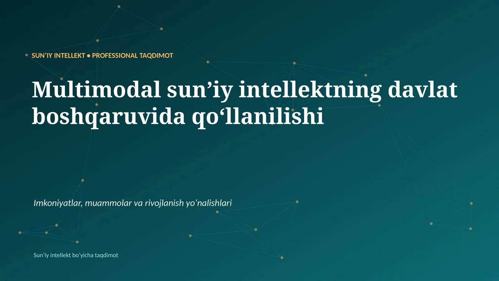 Multimodal sunʼiy intellektning davlat boshqaruvida qoʻllanilishi