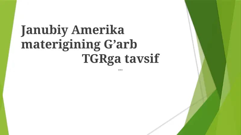 Janubiy Amerika materigining G’arb