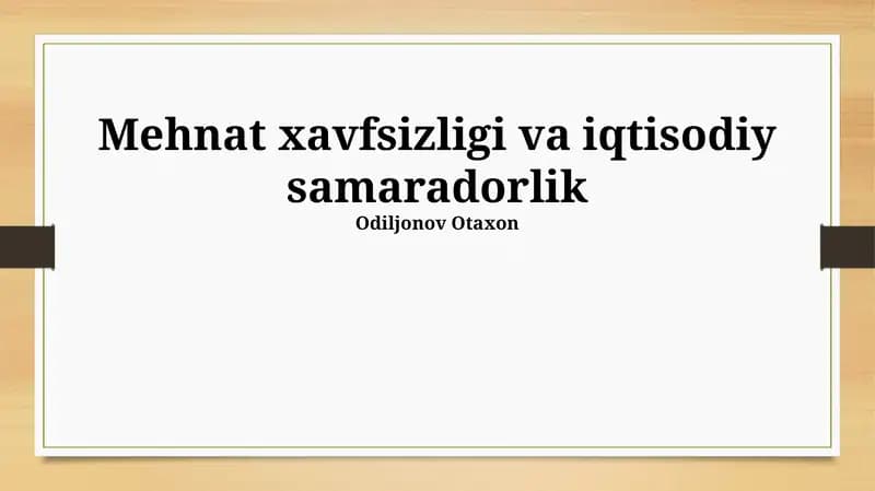 Xavfsizlikka Investitsiyalar va Uning Iqtisodiy Foydasi