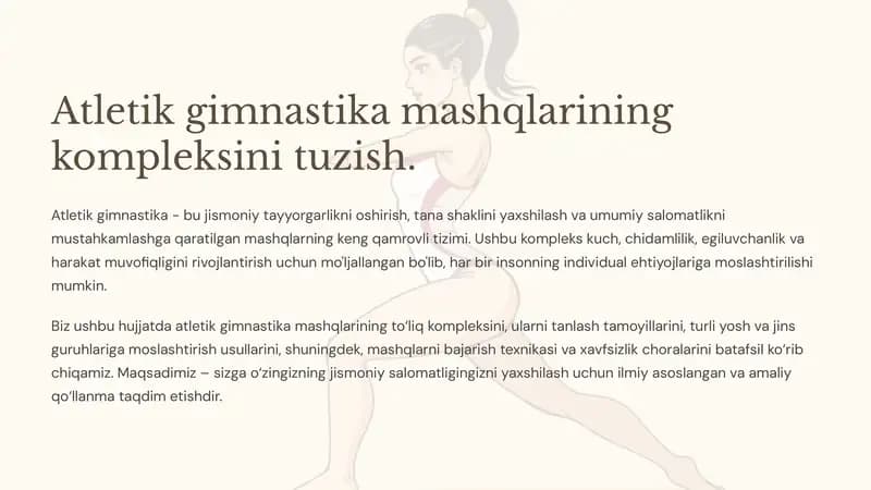 Atletik Gimnastika Mashqlari