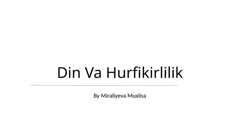 Din Va Hurfikirlilik